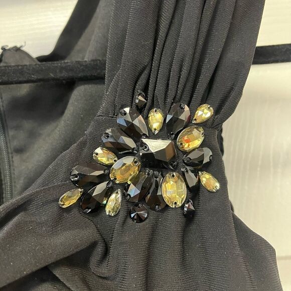 Dress Barn Collection Ruched Embellished Little Black Dress sz 4 EUC - Picture 6 of 7